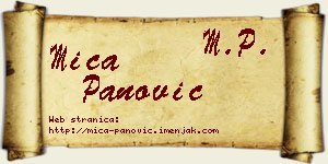 Mića Panović vizit kartica